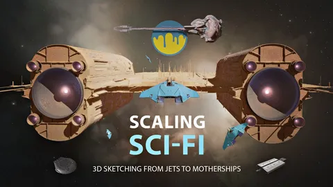 Scaling Sci-Fi 3D Sketching - Blender tutorials & courses