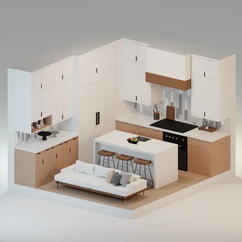 Scandinavian Kitchen - Blender scenes