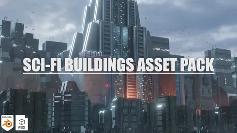 Sci-Fi Buildings Pack - Blender 3d models