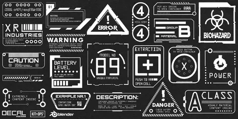 Sci-Fi Decals - Blender textures & materials