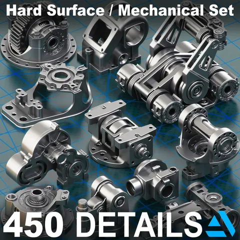 Sci-Fi Mechanical Kitbash - Blender 3d models