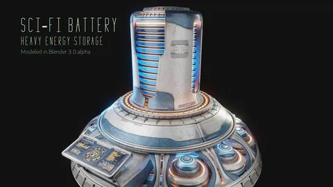Sci-Fi Heavy Battery - Blender 3d models