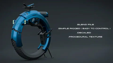 Sci-Fi Monowheel Bike - Blender 3d models