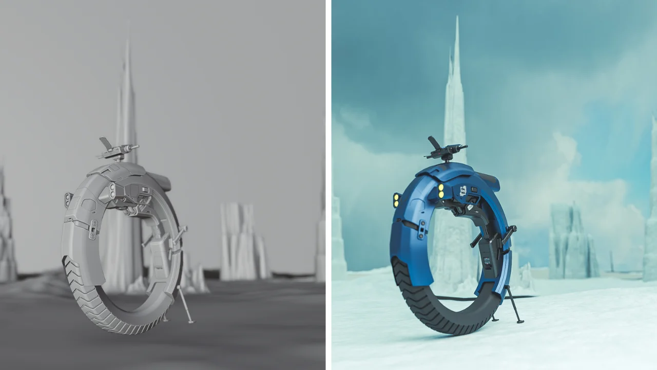 Sci-Fi Monowheel Bike screenshot 3