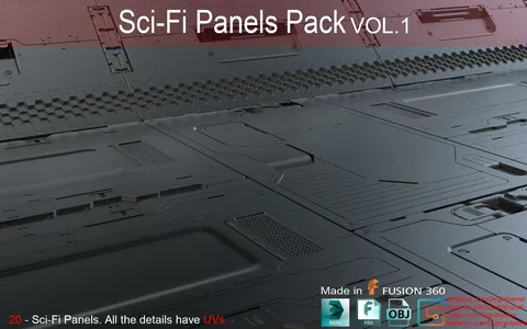 Sci-Fi Panels Pack Vol 1 - Blender 3d models