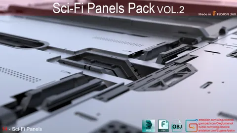 Sci-Fi Panels Pack Vol 2 - Blender 3d models