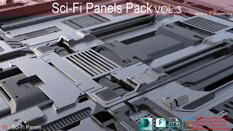 Sci-Fi Panels Pack Vol 3 - Blender 3d models