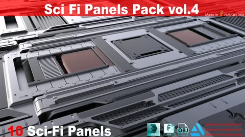 Sci-Fi Panels Pack Vol 4 - Blender 3d models