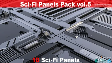 Sci-Fi Panels Pack Vol 5 - Blender 3d models