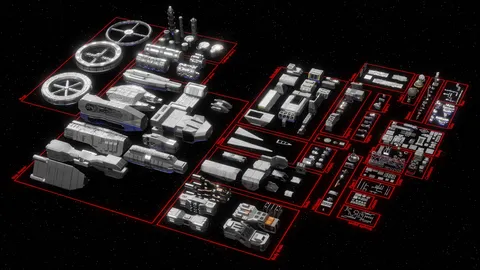 Sci-fi Ship Kitbash - Blender 3d models