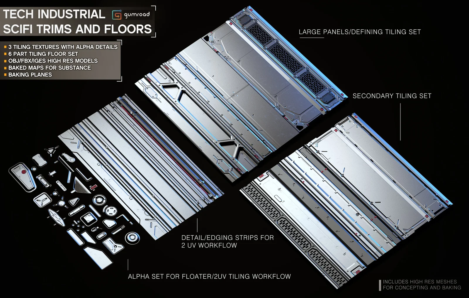 Sci-Fi Trims and Floor Set screenshot 3