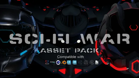 Sci-Fi War Asset Pack - Blender 3d models