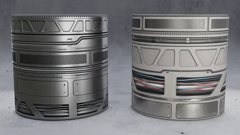 Sci-Fi Hard Surface Trim Sheet - Blender textures & materials