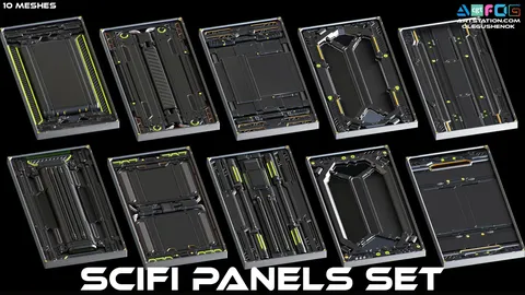 Sci-Fi Panels Set - Blender 3d models