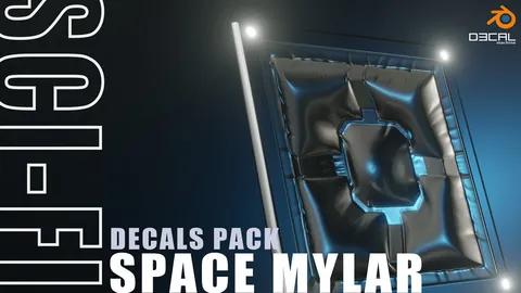 Sci-Fi Space Mylar Decals - Blender textures & materials