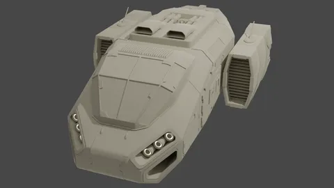 Sci-fi Transport Ship - Blender 3d models