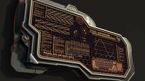 Sci-Fi Wall Console - Blender 3d models