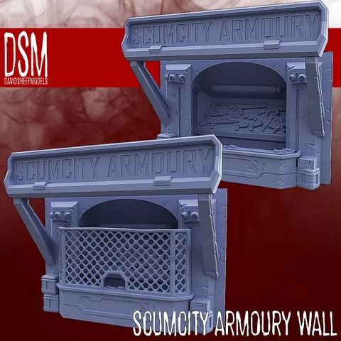 ScumCity Armoury Wall - Blender 3d models