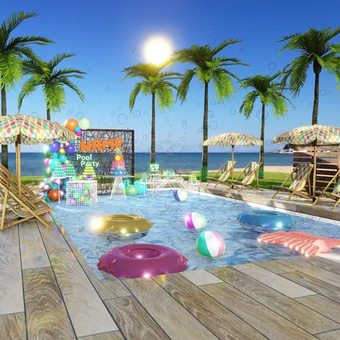 Pool Party - Blender scenes