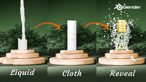 Seamless Liquid Cloth Reveal - Blender scenes