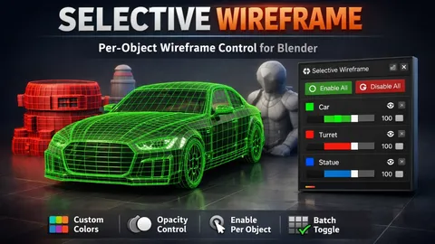 Selective Wireframe - Blender addons
