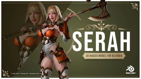 Serah Female Warrior - Blender 3d models