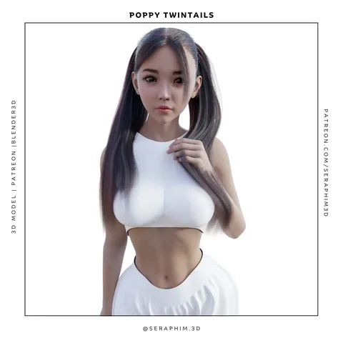 Poppy Twintails - Blender 3d models