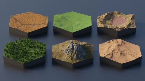 Settlers Of Catan Tiles - Blender 3d models