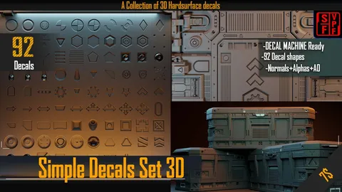 SFVPF Simple Decals Set - Blender textures & materials
