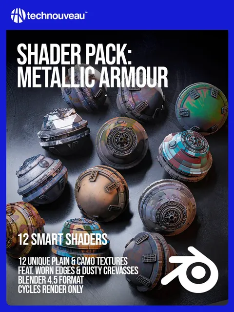 Metallic Armour Shaders - Blender shaders
