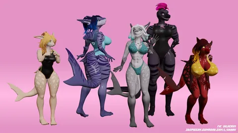 Shark Girl - Blender 3d models