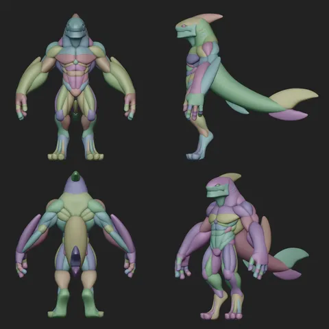 Sharky Character Blockout - Blender 3d models