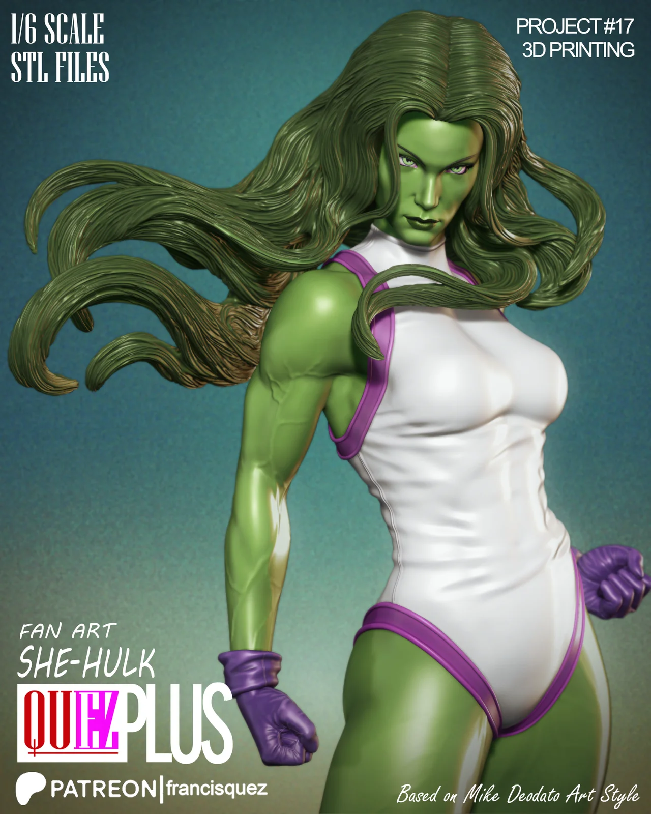 She-Hulk 3D Print Model screenshot 2