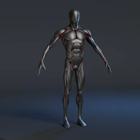 Silver Cyborg Rig - Blender 3d models