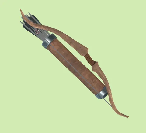 Rigged Simple Bow - Blender 3d models