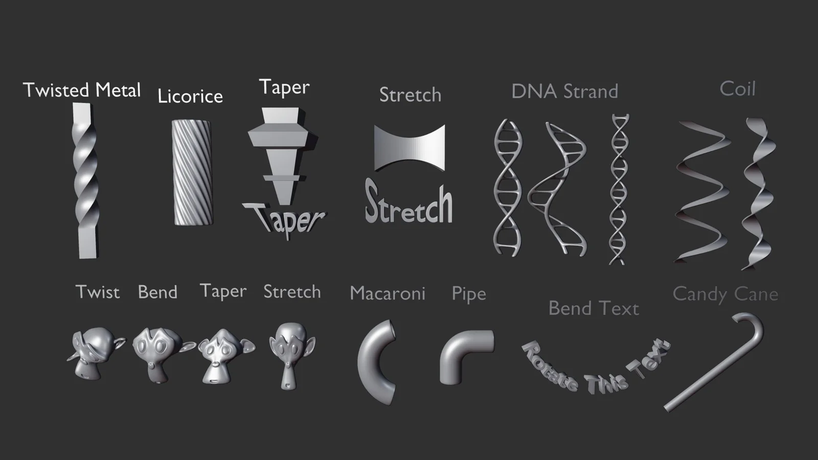 Simple Deform Modifier Examples screenshot 2