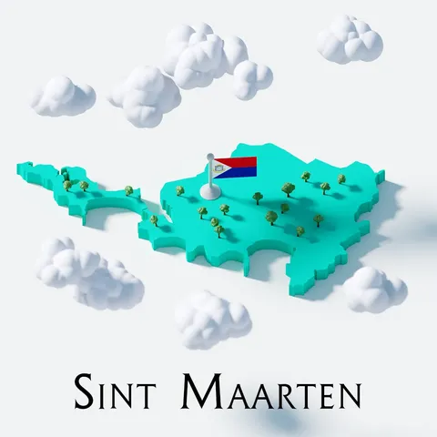 Sint Maarten Map - Blender 3d models
