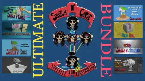 Sketch N' Carve Ultimate Bundle - Blender addons