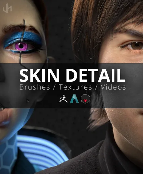 Skin Detailing Kit - Blender textures & materials