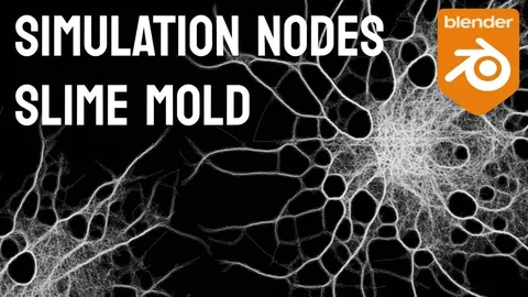 Slime Mold Simulation Nodes - Blender geometry nodes