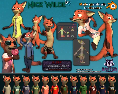 Sly Fox V2 - Blender 3d models