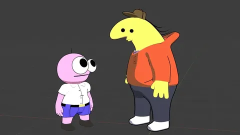 Smiling Friends Charlie And Pim - Blender 3d models