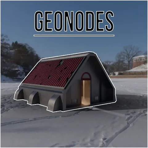 Snow Bungalow Generator - Blender geometry nodes