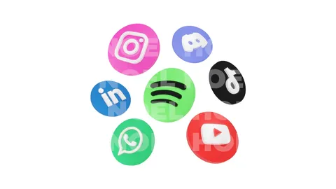 Social Media 3D Icon Pack - Blender 3d models