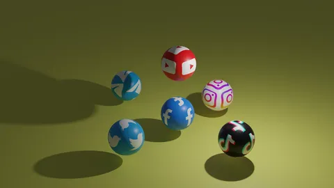 Social Media Spheres - Blender 3d models