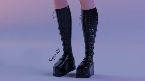 Soft Goth Boots - Blender 3d models