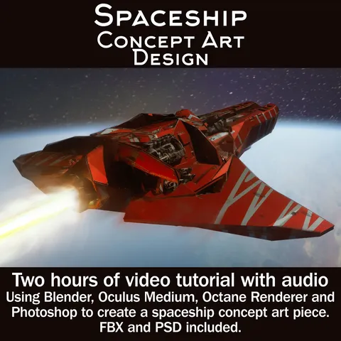 Spaceship Concept Art Design - Blender tutorials & courses