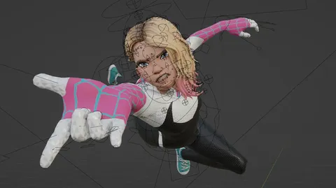 Spider-Gwen Rig - Blender 3d models