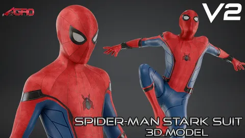Spider-Man Stark Suit V2 - Blender 3d models