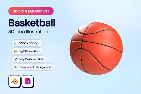 Basketball 3D Icon - Blender 3d models